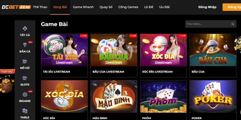 Sảnh Game Bài Debet